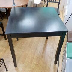 現状特価品！IKEA 2人掛けダイニングセット 木製 ブラック テーブル幅74㎝ チェア×2脚 イケア 食卓セット 黒 　西岡店の画像