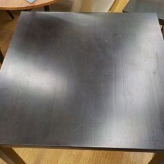 現状特価品！IKEA 2人掛けダイニングセット 木製 ブラック テーブル幅74㎝ チェア×2脚 イケア 食卓セット 黒 　西岡店の画像