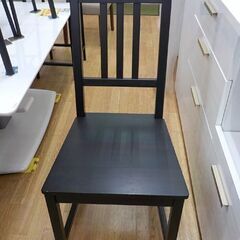 現状特価品！IKEA 2人掛けダイニングセット 木製 ブラック テーブル幅74㎝ チェア×2脚 イケア 食卓セット 黒 　西岡店の画像
