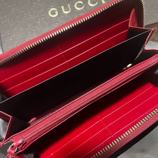 GUCCI グッチ シマ GG ラウンドファスナー 長財布