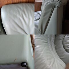 キズだらけのソファです。座り心地は問題ないかと。カバー付けてお使いいただける方、お引き取りをお願いいたします。の画像