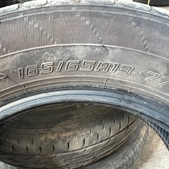 軽タイヤ２本　165/65R13の画像