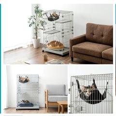 「受付終了」コンパクトキャットケージ 2段 タンスのゲンの画像