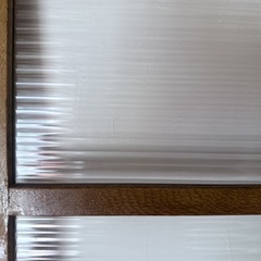 モールガラス戸 2枚 アンティーク ガラス 昭和レトロ 木枠付き ディスプレイDIY の画像