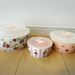 【未使用品】レンジパック陶器大中小＆小皿5枚セット