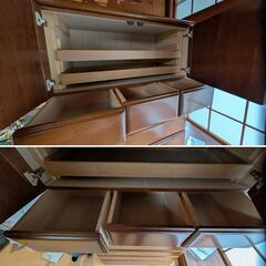 お引き取り希望です。昔ながらのタンス（高さ180cm×奥行45cm×横幅約102cm）の画像