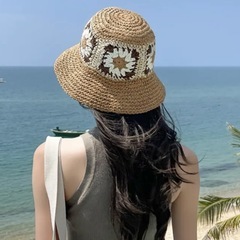 花刺繍クロシェバケットハットの画像