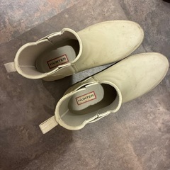 HUNTER ホワイト ショートブーツ　長靴　レインブーツの画像