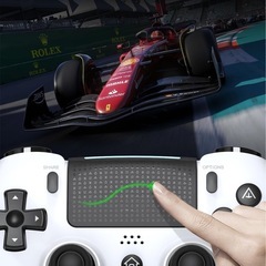 PS4コントローラー マクロ機能 ps4 コントローラー 1000mAh大容量 16-20時間連続使用 6核HD振動機能 ジャイロセンサー TURBO連射 ピンホールリセット機能 無線接続 高耐久ボタン PS4/PS3/PC対応 人間工学 耐衝撃 ナイロン素材 大容量 持ち運び便利（ホワイト）の画像
