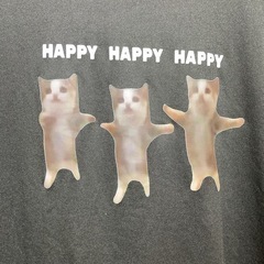 黒Tシャツ　ハッピーキャットの画像