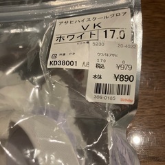 アサヒシューズ　内ばきホワイト　17.0の画像
