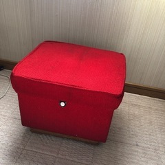 赤色ファブリックスツール　昭和レトロ