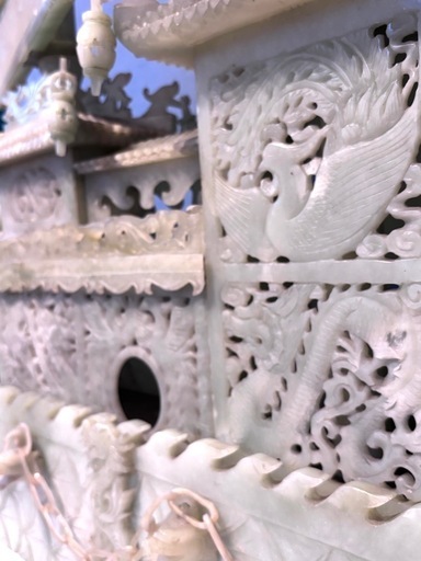 【第1位獲得！】 難あり品）翡翠中国美術彫刻龍船 (karikari) 新小岩のその他の 彫刻・オブジェ