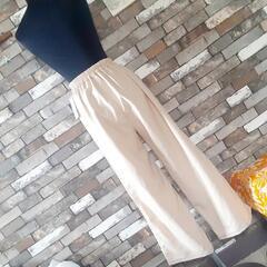 ガウチョパンツ　ワイドパンツ　ベージュ　金ボタン　FUNの画像