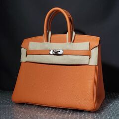 [新品] エルメス バーキン25 オレンジシルバー金具 トゴ W...