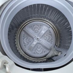 ★動作〇★ 洗濯機 シャープ ES-GE6B -W 6kg 2018年 全自動電気洗濯機 穴なし槽 シワ抑えコース ほぐし運転の画像
