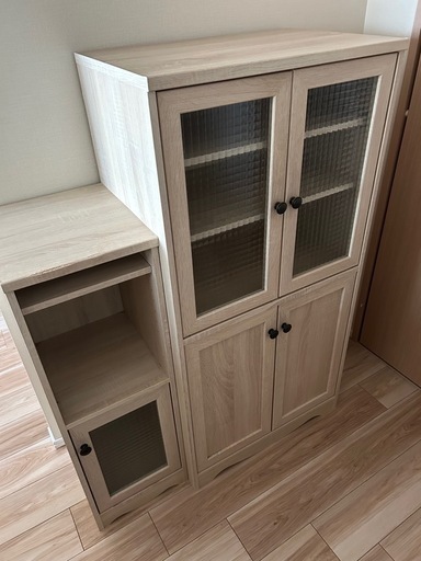 現金支払い　飾り棚と食器棚のセット