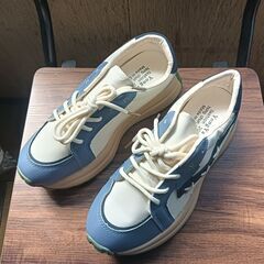新品 23.5cm レディース スニーカー ホワイト ブルー 厚...