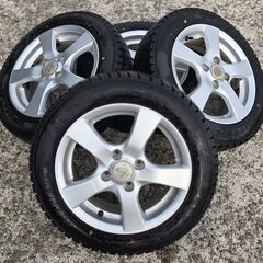 スタッドレスタイヤ ホイール 14インチ 4本セット 4穴 PCD100 +43 155/65R14 N-BOX/N-WGNの画像