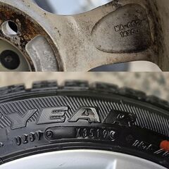 スタッドレスタイヤ ホイール 14インチ 4本セット 4穴 PCD100 +43 155/65R14 N-BOX/N-WGNの画像