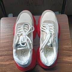 新品 23.5cm レディース スニーカー ホワイト 厚底 シューズ【2000-459-S】の画像