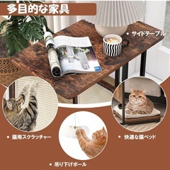 【新品未使用】猫と遊べるサイドテーブルの画像