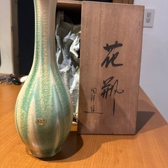 清水焼　花瓶　富田洛山の画像