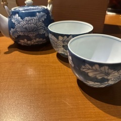 有田焼染付牡丹茶器揃　華山作　五客　急須の画像