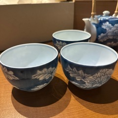 有田焼染付牡丹茶器揃　華山作　五客　急須の画像