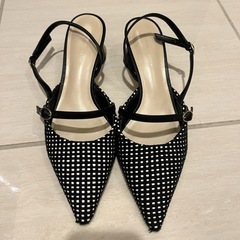 charles&keithコーンヒール スリングバックパンプス ...