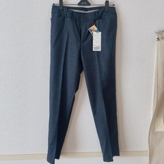 ネイビーチェック　パンツスーツセットの画像