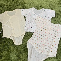 ベビー半袖ロンパース　ミキハウス　コンビミニ　50-60サイズ　短肌着　コンビ肌着　の画像