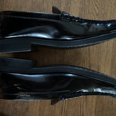 学生ローファー 黒 26.0cm EEE ANYWALK 通学用 革靴の画像