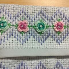 ポケットティッシュケース　花　ブルーの画像