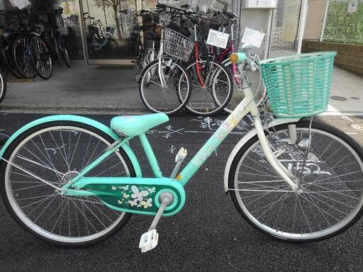 中古子供自転車3614前後タイヤ新品！22インチ6段ギヤLED