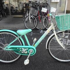 中古子供自転車３６１４　前後タイヤ新品！　２２インチ　６段ギヤ　...