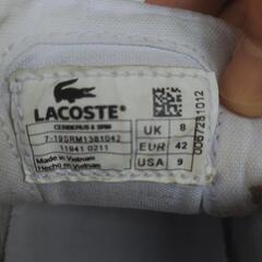LACOSTE ホワイト スニーカー　27cm の画像