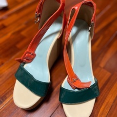 ZARA、ヒールサンダル、サイズ約24.5cm、ヒール約11cmの画像