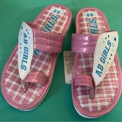 新品 女の子  サンダル 22㎝★ブラシセット★キッズマスク★シールおまけの画像