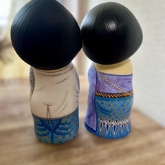 タイ　夫婦　伝統的な木製人形　カップルの画像