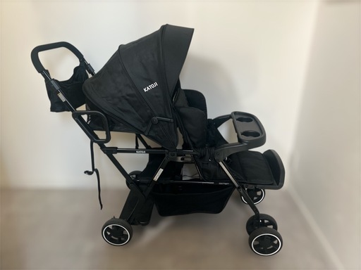 (お譲り先決定)美品✨最終価格❗️カトージ 二人乗りベビーカー ブラック　