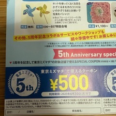 東京ミズマチ　500円クーポンの画像