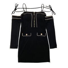 GLAMOROUS by Andy グラマラスバイアンディ 2WAY バストジッパー オフショルダー タイトミニドレス キャバドレスの画像