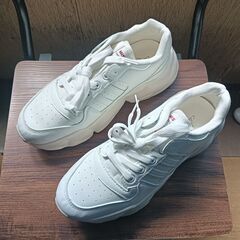 新品 25cm メンズ スニーカー ホワイト 厚底 男女兼用 シ...