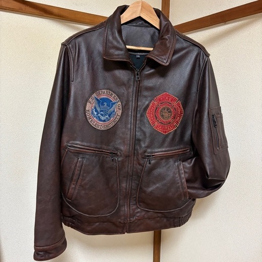 ビンテージ加工☆大きいサイズライダースジャケット 革ジャンアメカジ☆レザージャケット