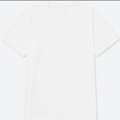 UNIQLO ユニクロドライカラー Vネック Tシャツ M 半袖 旧モデル 白の画像