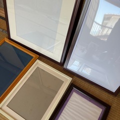 額縁アルミ製木製既製品中古5点セットの画像