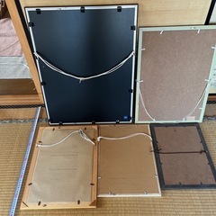 額縁アルミ製木製既製品中古5点セットの画像