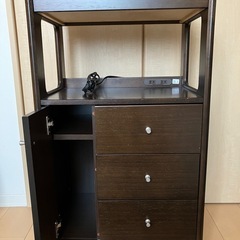 美品❗️ カリモク キャビネット 棚 電話台