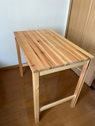 中古 2024年 無印良品 パイン材テーブル・折りたたみ式（9904